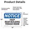 Signmission FACP In Rear Building Trash Room, 14 in W x Rectangle, Vinyl Decal OS-2PACK-NS-D-1014-L-12407 - alternate 4